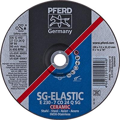 PFERD TOOLS 62218300 E 230-7 CERAMIC SGP STEELOX Afbraamschijf gebogen Diameter 230 mm Boordiameter 22.23 mm RVS, Staal 10 stuk(s)