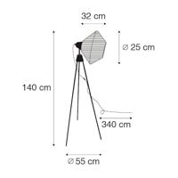 QAZQA Landelijke vloerlamp tripod touw - Jenthe - thumbnail