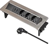 Brennenstuhl Indesk Power 3-voudig, 2x USB 2m H05VV-F3G1.5, horizontaal - 1396200113 - thumbnail