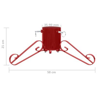 VidaXL Kerstboomstandaard 58x58x21 cm rood