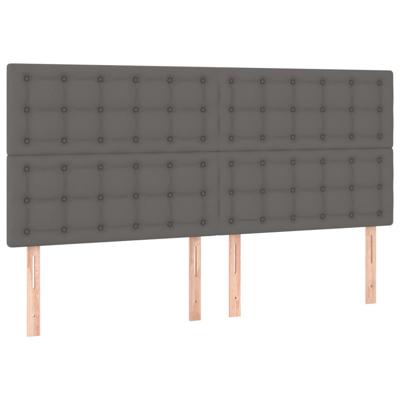 Boxspring met matras kunstleer grijs 160x200 cm - thumbnail