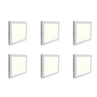 Vierkante LED Downlight Set 6 stuks - 12W - 4200K - Mat Wit Aluminium - 170mm - thumbnail