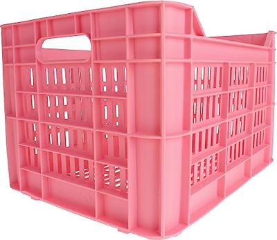 AMIGO fietskrat 30 liter kunststof roze