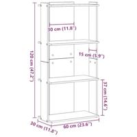 Boekenkast 3-laags 60x30x120 cm bewerkt hout artisanaal eiken - thumbnail