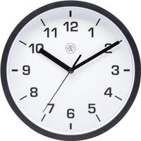 NeXtime nx-7321zw wandklok nxt diameter 20cm kunststof zwart, witte wijzerplaat - thumbnail