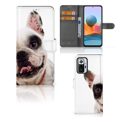 Xiaomi Redmi Note 10 Pro | Telefoonhoesje | Met pasjeshouder | Franse Bulldog