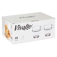 Theeglas en koffieglas Vivalto Z908-9/BHA6 Transparant Glas 270 ml (6 Stuks) - thumbnail