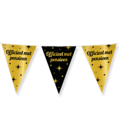 Classy Vlaggenlijn Pensioen Zwart/Goud (10m) - thumbnail