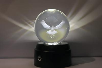 LED Peace Bird bol glas draaiend