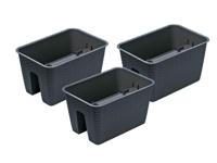 Prosperplast 3 railing bloempotten (Rechthoekig, Antraciet, 39,6 x 27,2 x 22,5 cm) - thumbnail