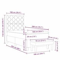 Boxspring bed met matras Donkergroen 100 x 200 cm Fluweel - thumbnail