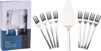 Excellent Houseware Taartvorken + Schep 9-delig RVS - thumbnail