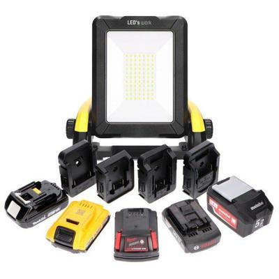 LED&apos;s Work 18V Draadloze LED Werklamp 2900 - Werkt op accu van Makita, Bosch, Dewalt, Milwaukee, Metabo - IP54