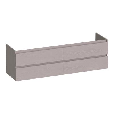 Brauer Joy - Onderkast - 160 cm - met 4 Softclose Lades Greeploos en 2 Sifon Uitsparingen - Timber Greige