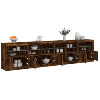 Dressoir met LED-verlichting 283,5x37x67 cm gerookt eikenkleur - thumbnail