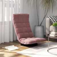 Vloerstoel draaibaar fluweel roze - thumbnail