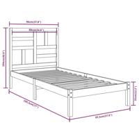 Bedframe massief hout 90x190 cm - thumbnail