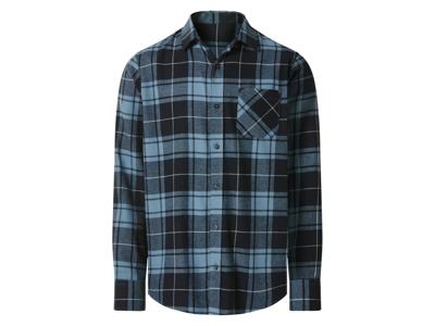 Esmara Men Flanellen heren overhemd (marineblauw/geruit, L)