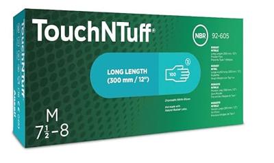 Ansell TouchNTuff 92-605 Nitril wegwerphandschoenen (100x) groen latex/poedervrij - maat S - thumbnail