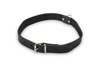 Lederen honden halsband zwart - 70 cm x 25 mm - thumbnail