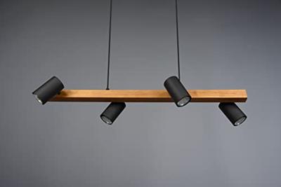 Trio Richtbare hanglampMarley Zwart met hout - 312490432