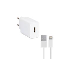 Wandlader + MFI Lightning Kabel Contact Apple-compatible 2.1A Wit - thumbnail