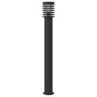 VidaXL Vloerlamp voor buiten 110 cm roestvrijstaal zwart - thumbnail