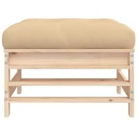 Tuinvoetenbanken met kussens 2 st massief grenenhout - thumbnail