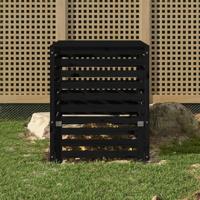 VidaXL Compostbak 82,5x82,5x99,5 cm massief grenenhout zwart - thumbnail