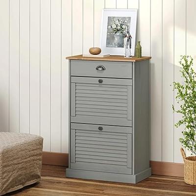 VidaXL Schoenenkast vigo 60x35x96 cm massief grenenhout grijs