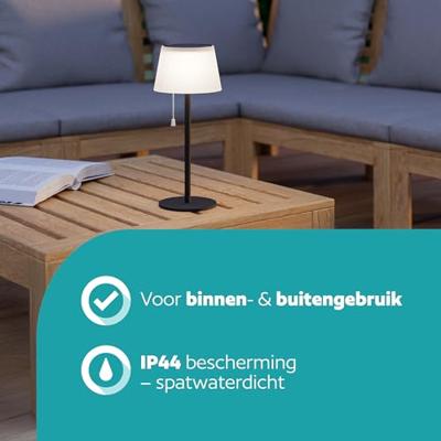 Eglo TafellampScordiano zwart met wit solar - 901898
