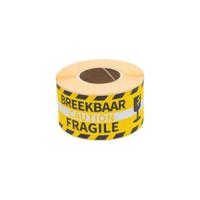 Etiket rillprint fragile geel - thumbnail