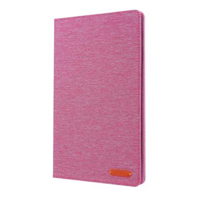 Voor Galaxy tab a 10 1 (2019) T510/T515 doek Teature horizontale Flip PU lederen draagtas met met houder & kaartsleuven (Rose rood)
