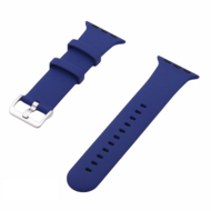 Rubberen sportbandje met gesp - Donkerblauw - Geschikt voor Apple Watch 38mm / 40mm / 41mm / 42mm - thumbnail