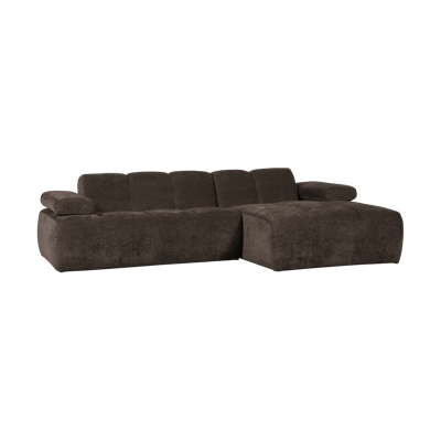 Woood Mojo chaise longue bank rechts ribstof Bruin