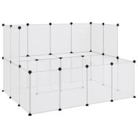 VidaXL Dierenhok klein 143x107x93 cm polypropeen en staal transparant - thumbnail