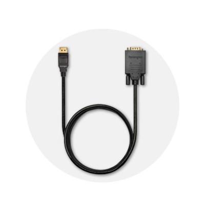 Kensington DisplayPort 1.2 naar VGA Kabel, 1,8 Meter M/M Passieve Eenrichtingsadapter, DP++, Full HD, 1080p, Kabel voor Monitoren en Projectors, Hoogwaardige Computeraccessoires (K33024WW)