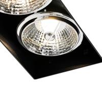 QAZQA Set van 6 inbouwspots zwart GU10 70mm 2-lichts trimless - Oneon - thumbnail