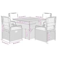 5-delige Tuinset met kussens poly rattan beige - thumbnail