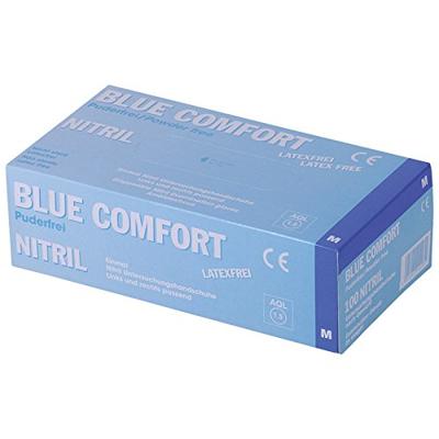 Ampri Wegwerphandschoen | maat M blauw | nitril | EN 374, EN 455 PSA-categorie III | 100 stuks - 01192-M - 01192-M