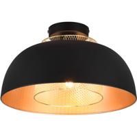 LED Plafondlamp - Plafondverlichting - Trion Palmo - E27 Fitting - Rond - Mat Zwart - Aluminium - thumbnail