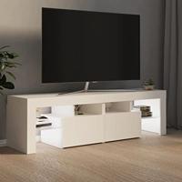 Tv-meubel met LED-verlichting 140x35x40 cm wit - thumbnail