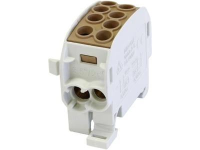 HoraeTec 080210-3-3 Hoofdleiding vertakkingsklem Messing, PA Grijs-wit (RAL 7035), Bruin 1-polig 125 A 690 V Geleidertype: L HoraeTec 080210-3-3 Hoofdleiding vertakkingsklem Messing, PA Grijs-wit (RAL 7035), Bruin 1-polig 125 A 690 V Geleidertype: L