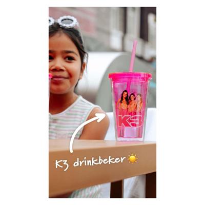 K3 Drinkbeker met Rietje Roze