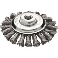 Lessmann Kegelborstel D. 115 mm M14 draaddikte 0,5 mm staaldraad 12 mm 15.000 min. Zopf-Kegelbürste Wechselzopfung Ø 115mm Stahldraht 0,5mm M14 472257WZ 1 - thumbnail