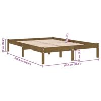 Bedframe massief grenenhout honingbruin 200x200 cm - thumbnail