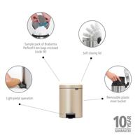 Brabantia pedaalemmer NewIcon 5 liter Metallic gold - thumbnail
