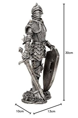 Beeld Ridder en Zwaard en Schild Handgeschilderd (30 cm)