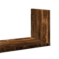 Wandschappen 3 st 80x18x18 cm bewerkt hout gerookt eikenkleurig - thumbnail
