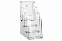 Folderhouder Europel 4 vaks 1/3 A4 transparant - thumbnail